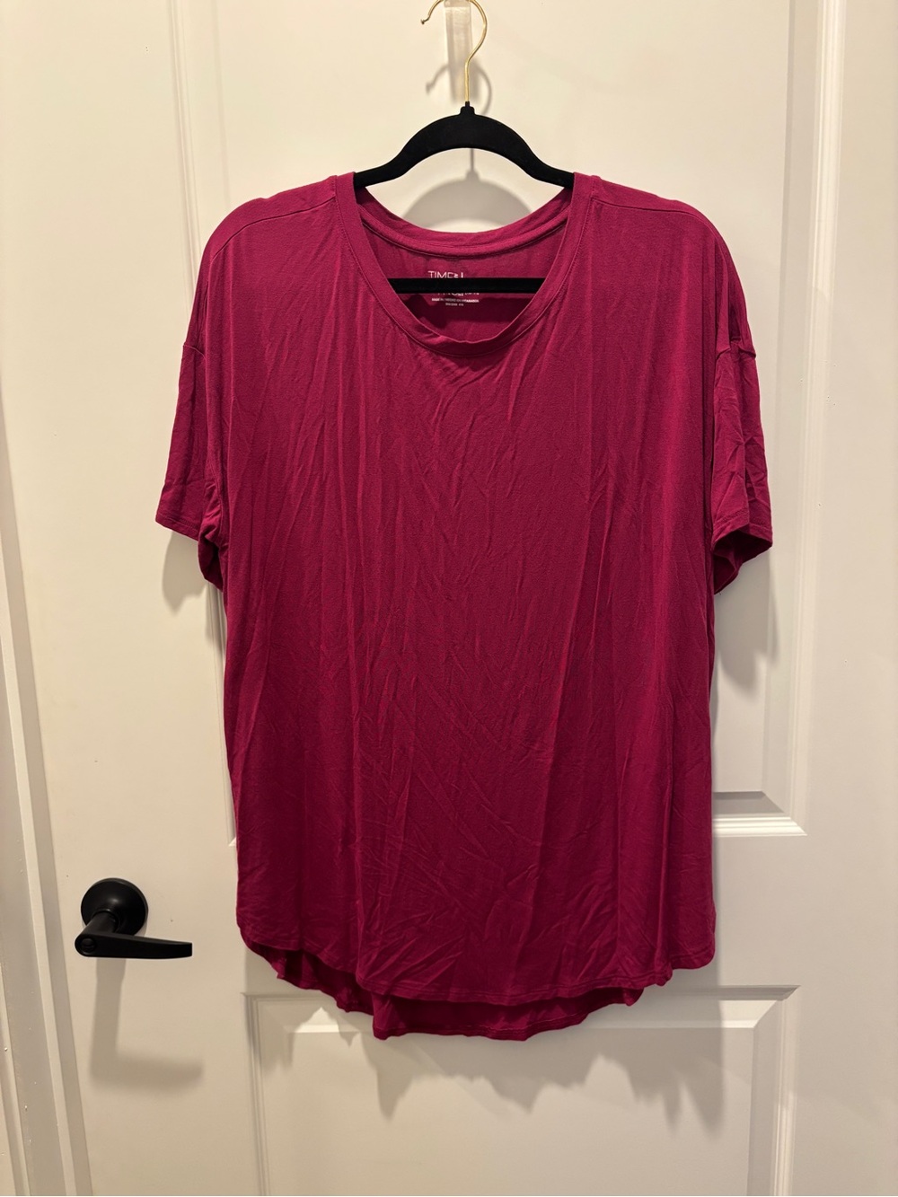 Time and Tru Short Sleeve Crew Tee - Magenta